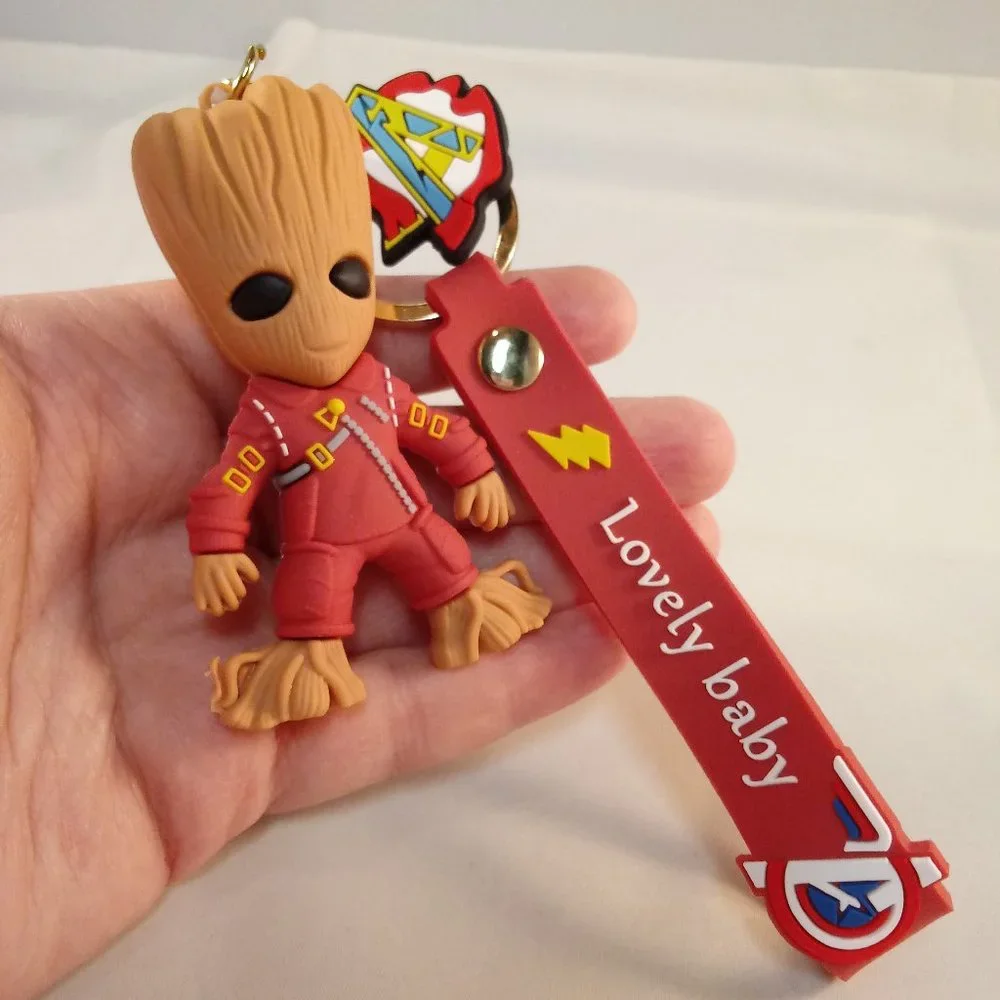 Mens Groot Superhero Key Chain Key Ring Marvel Movie Character Figurine Gift